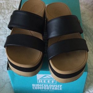 Reef Banded Horizon Sandal Black Size 6
